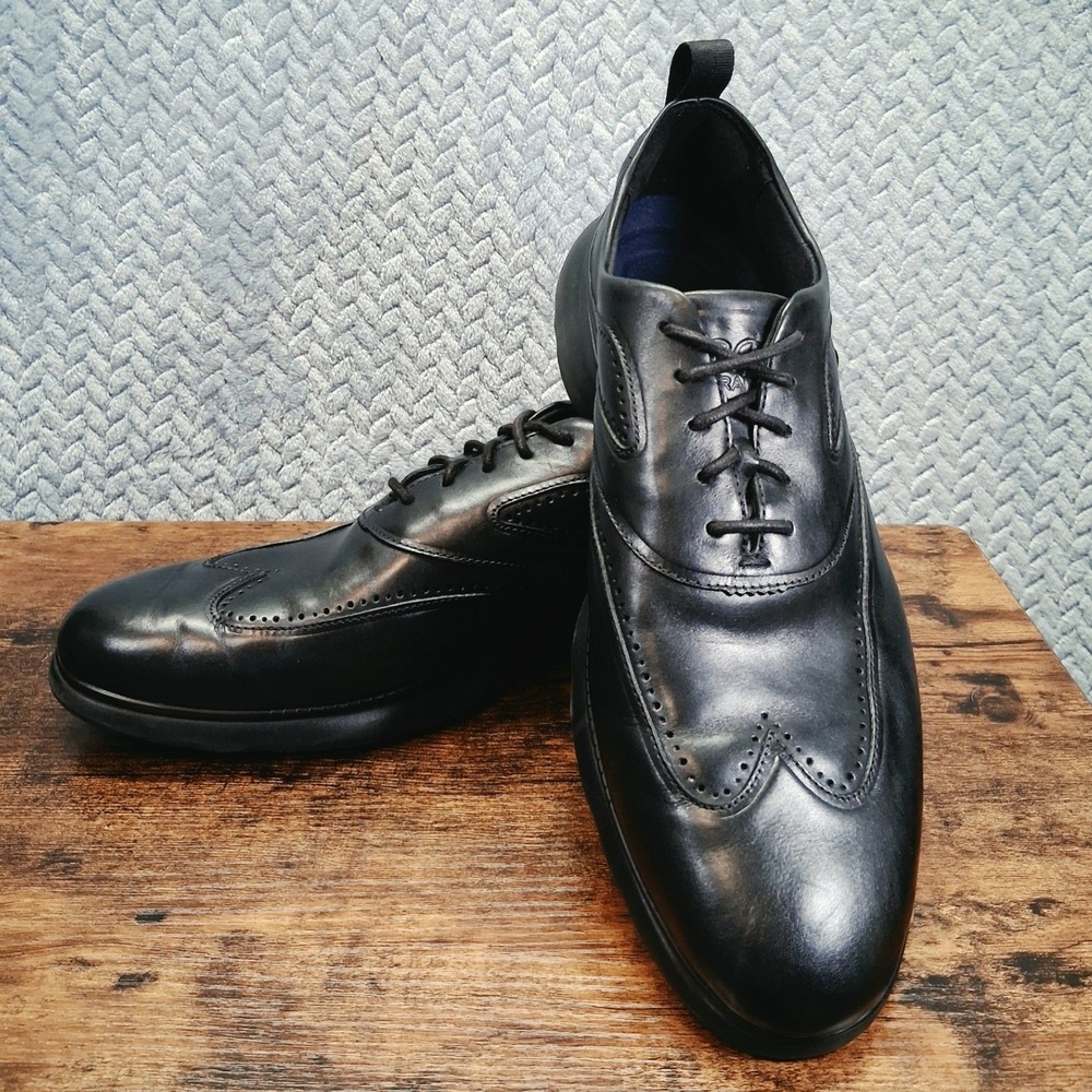 Cole Haan 3.OS ZeroGrand Mens 10.5 M Black Leather Wingtip Oxford C28399